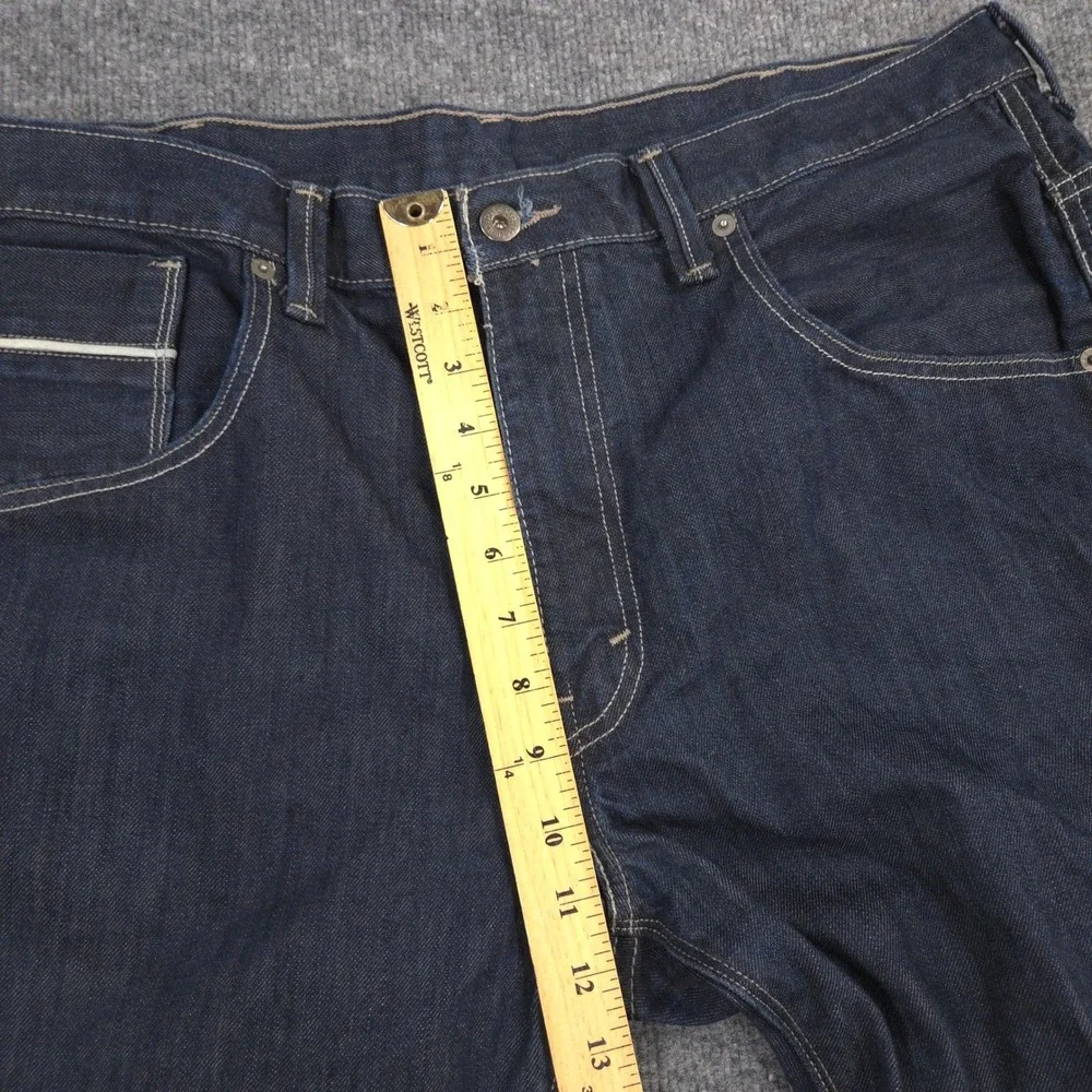 Levis 569 Jeans Mens 38X27* Blue Loose Straight Flap Pockets Dark Wash‎ Denim